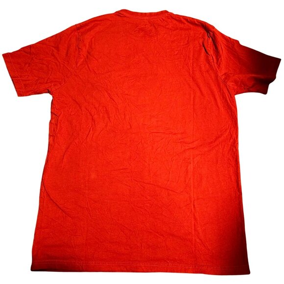 Nike Red Athletic Cut Cotton Tee XL Mens Crewneck T-Shirt With White Logo - Picture 2 of 5